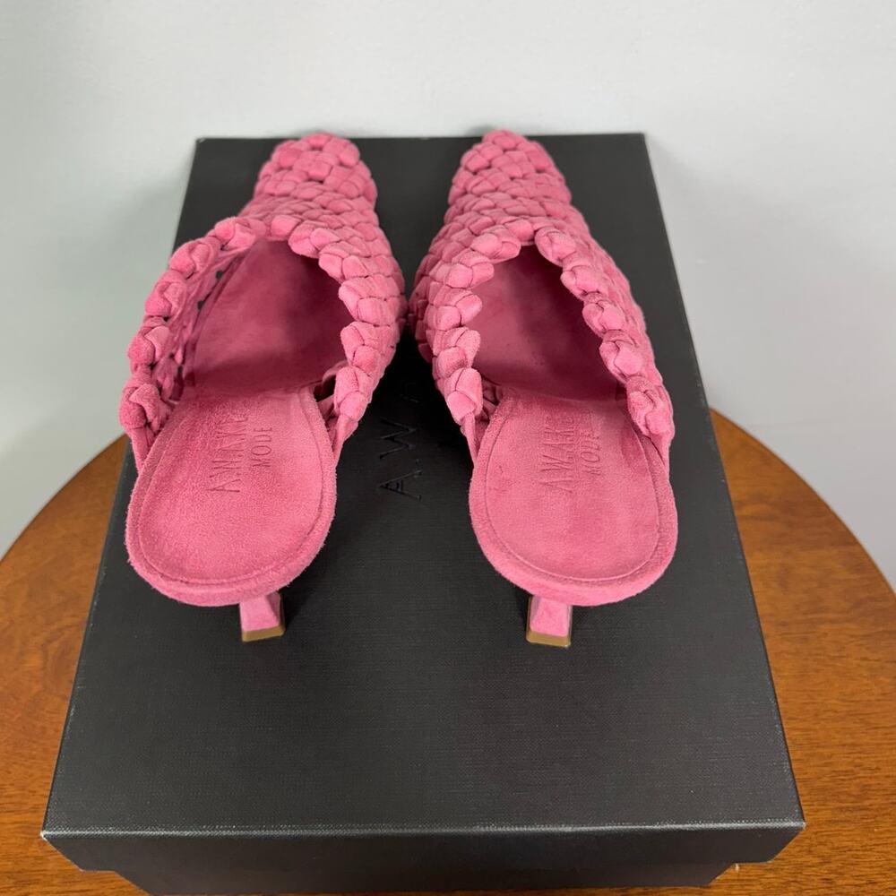 New A.W.A.K.E Mode Regina Weaved Mule in Pink Suede Women's Size EU 39 - Picture 9 of 12
